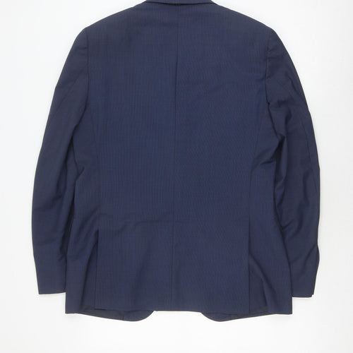 Massimo Dutti Men's Blue Wool Blazer Size 40R