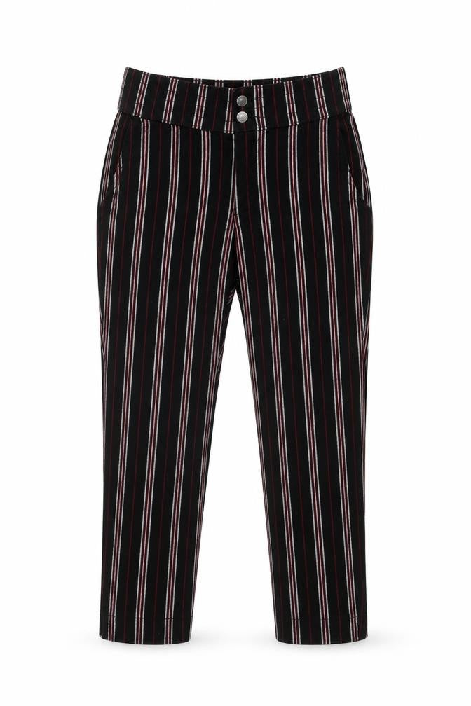 Hollister Women's Black Striped Cropped Trousers M