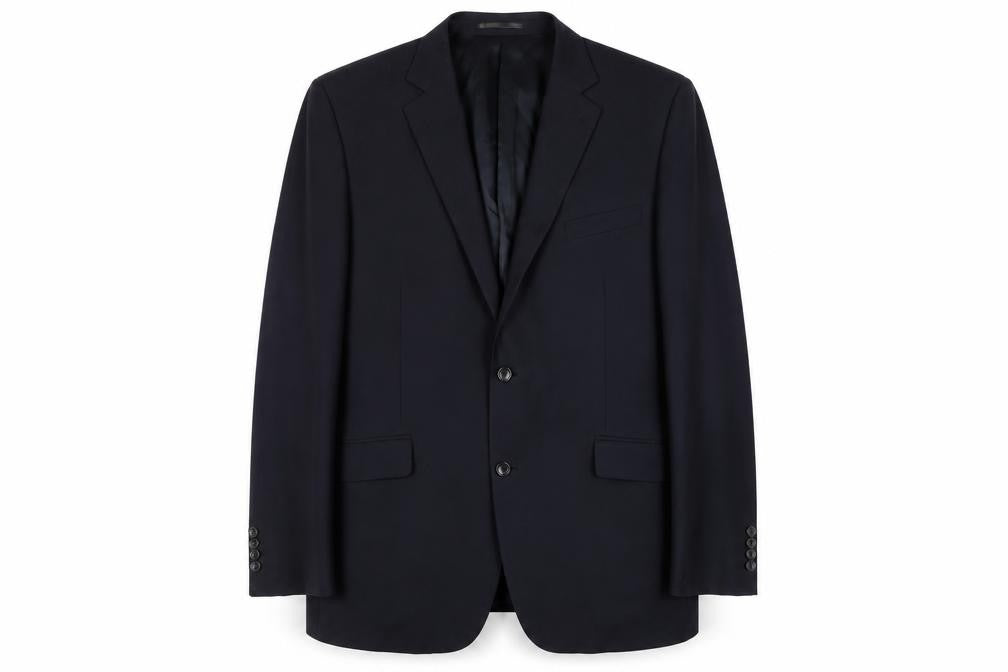 Front view of Savoy Taylors Guild Men's Black Blazer 46R Formal