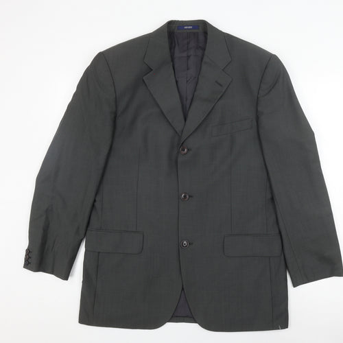 Kenzo Men's Grey Blazer, Size 40R, Wool, Formal Wear