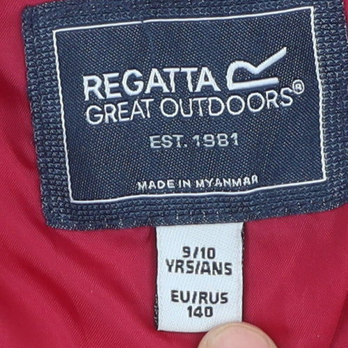 Regatta Girls Red Puffer Jacket - 9-10 Yrs Winter Coat