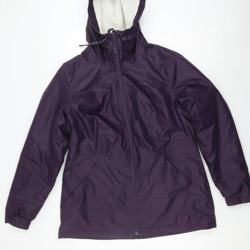 Decathlon Women's Purple Parka Jacket, Size 14, Winter Hooded