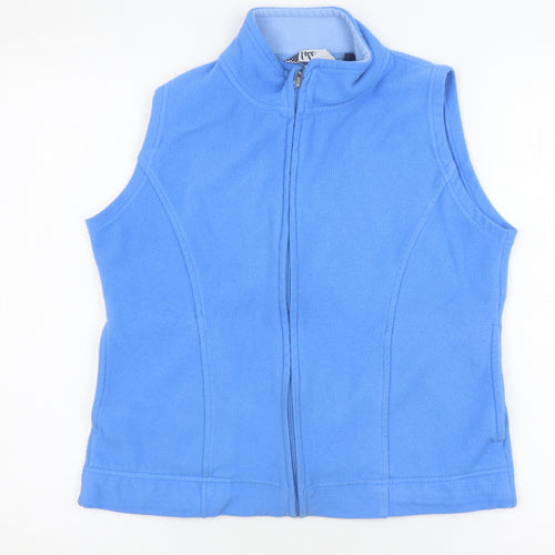 Isle Women's Blue Fleece Waistcoat, Size 10-12, Full Zip