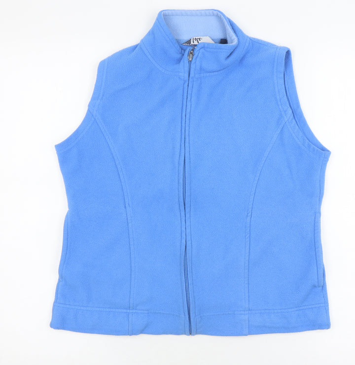 Isle Women's Blue Fleece Waistcoat, Size 10-12, Full Zip