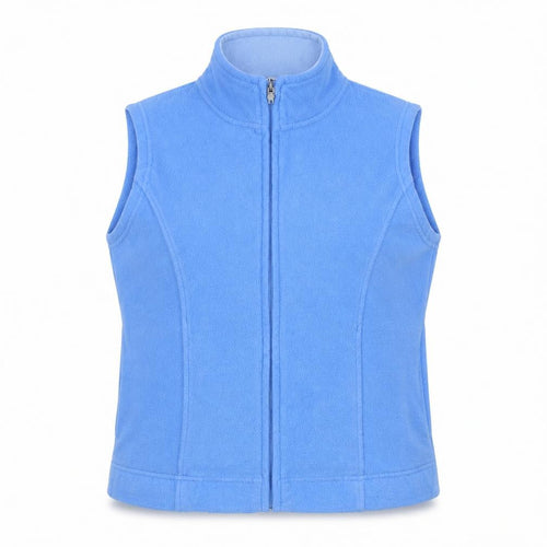 Isle Women's Blue Fleece Waistcoat, Size 10-12, Full Zip