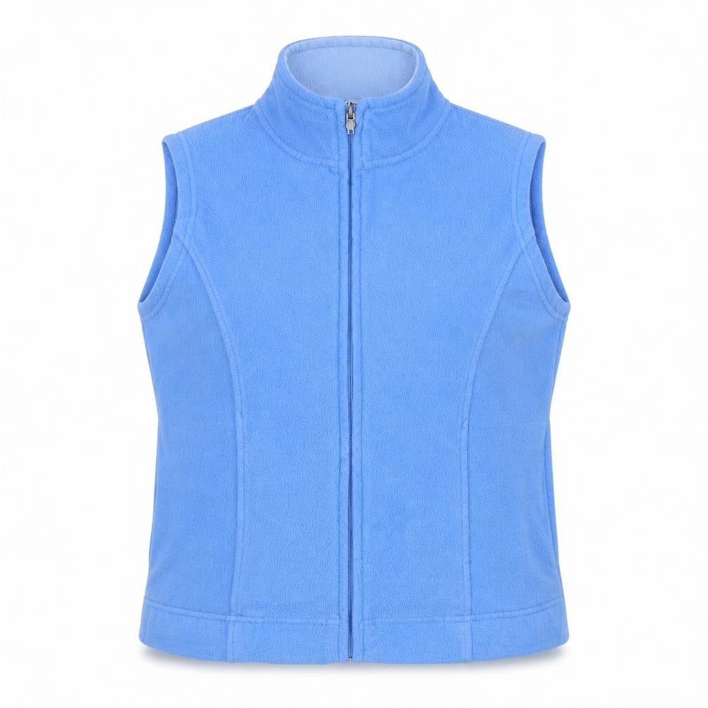 Isle Women's Blue Fleece Waistcoat, Size 10-12, Full Zip