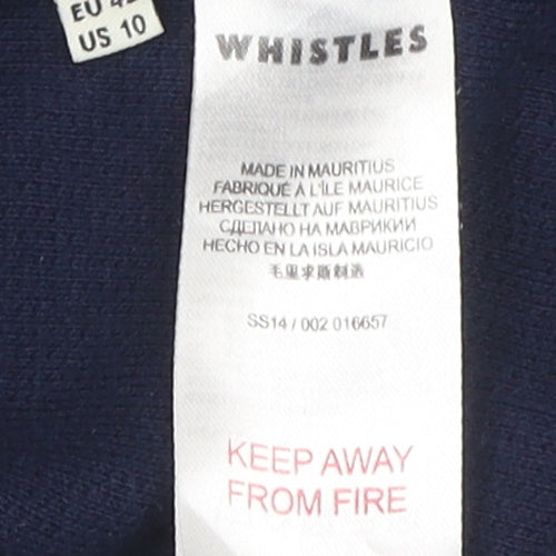 Whistles Women's Blue Knit Basic Jacket Size 14