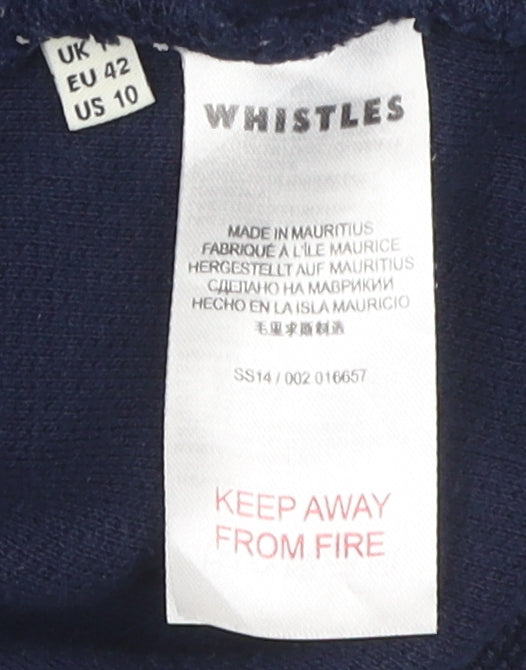 Whistles Women's Blue Knit Basic Jacket Size 14