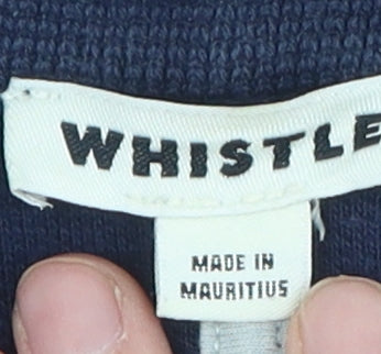 Whistles Women's Blue Knit Basic Jacket Size 14