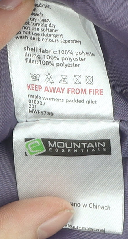 Mountain Essentials Women's Purple Gilet 20 Padded Zip Outdoor