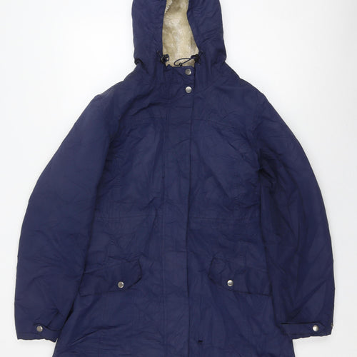 Peter Storm Women's Blue Hooded Parka Jacket Size 14