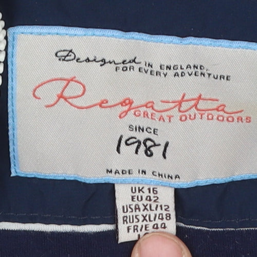 Regatta Women's Blue Waterproof Rain Coat Jacket Size 16