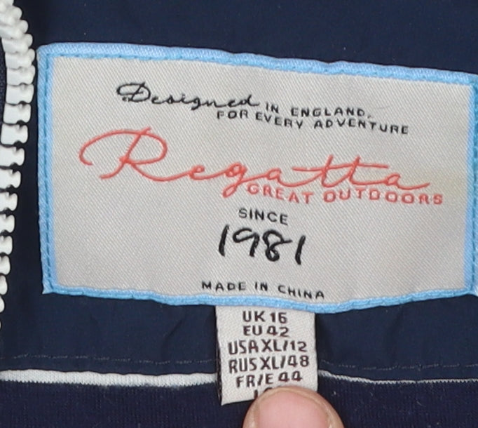 Regatta Women's Blue Waterproof Rain Coat Jacket Size 16