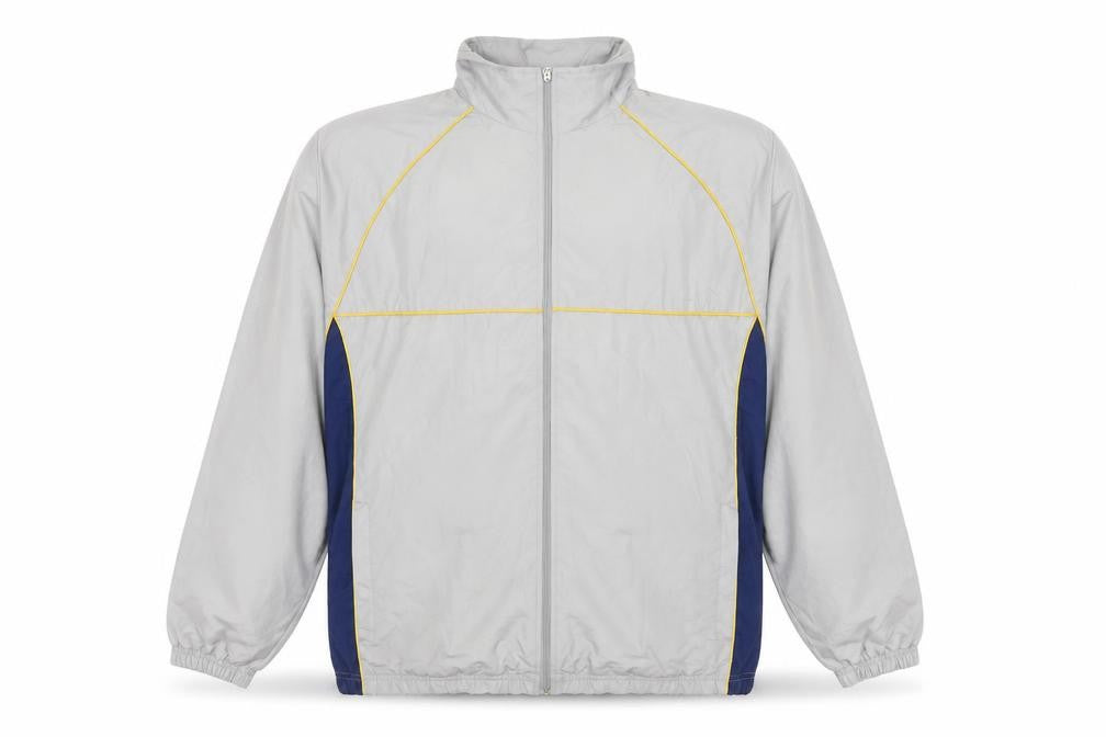 Front view of Athletic Works Men's Grey Windbreaker Jacket, size L