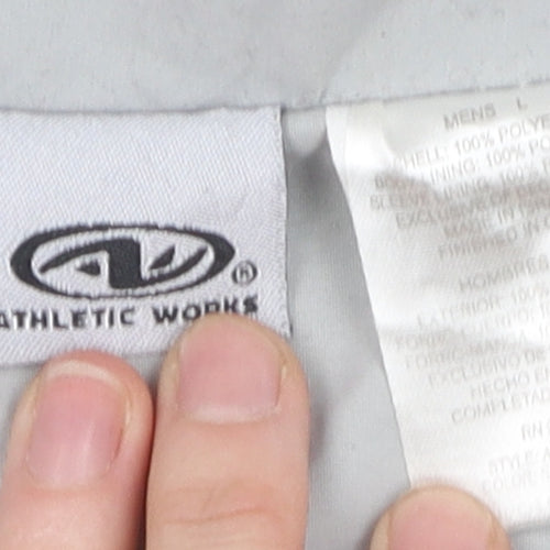 Athletic Works Men's Grey Windbreaker Jacket, Size L