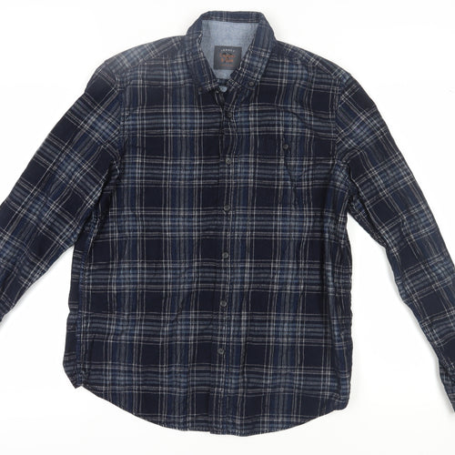 Copper & Oak Men's Blue Plaid Button-Up Shirt M