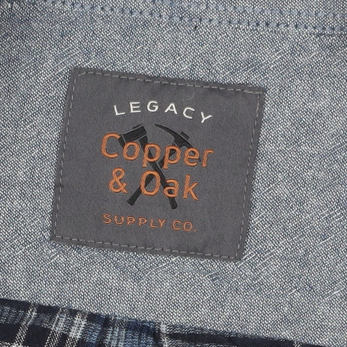 Copper & Oak Men's Blue Plaid Button-Up Shirt M