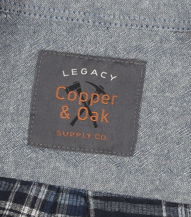 Copper & Oak Men's Blue Plaid Button-Up Shirt M