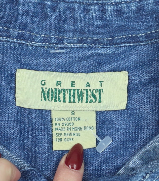 Great Northwest Women's Blue Denim Button-Up Shirt