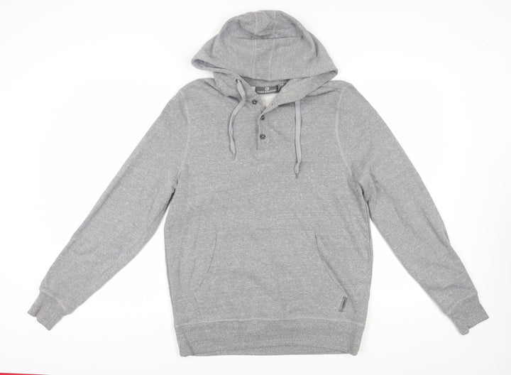 Free Country Men's Grey Henley Hoodie Size S