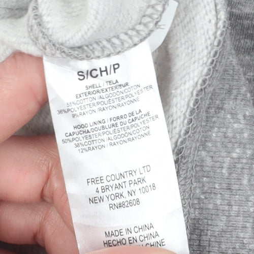 Free Country Men's Grey Henley Hoodie Size S