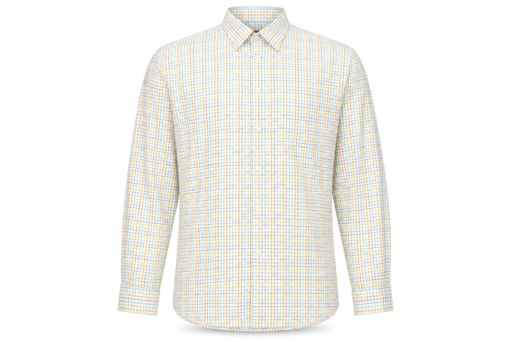 Front view of C&H Men's Checkered Slim Fit Long Sleeve Shirt
