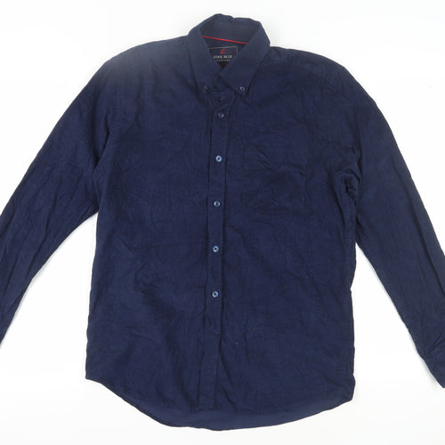 Cool Blue Men's Blue Button-Up Shirt Long Sleeve M