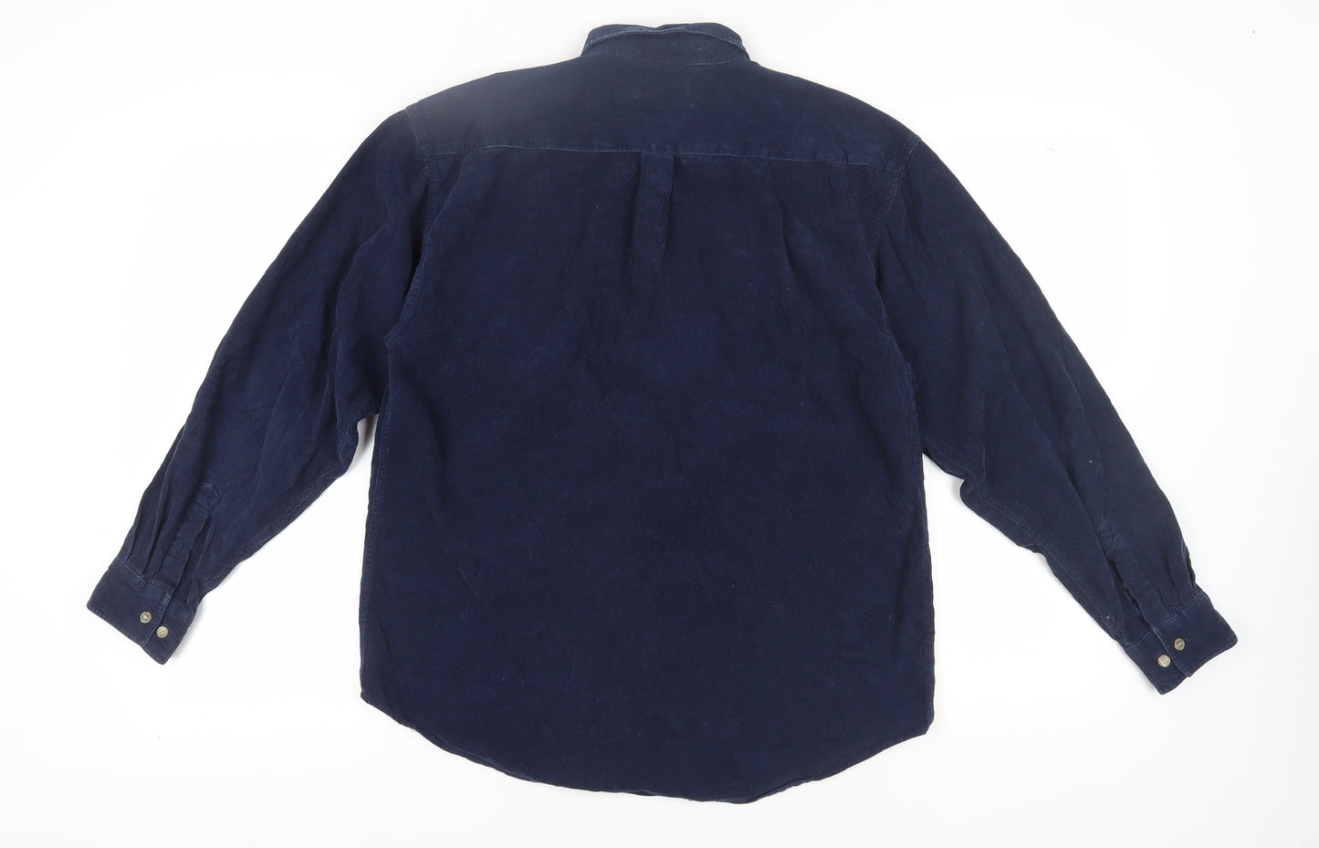 Code One Men's Blue Corduroy Button-Up Shirt M