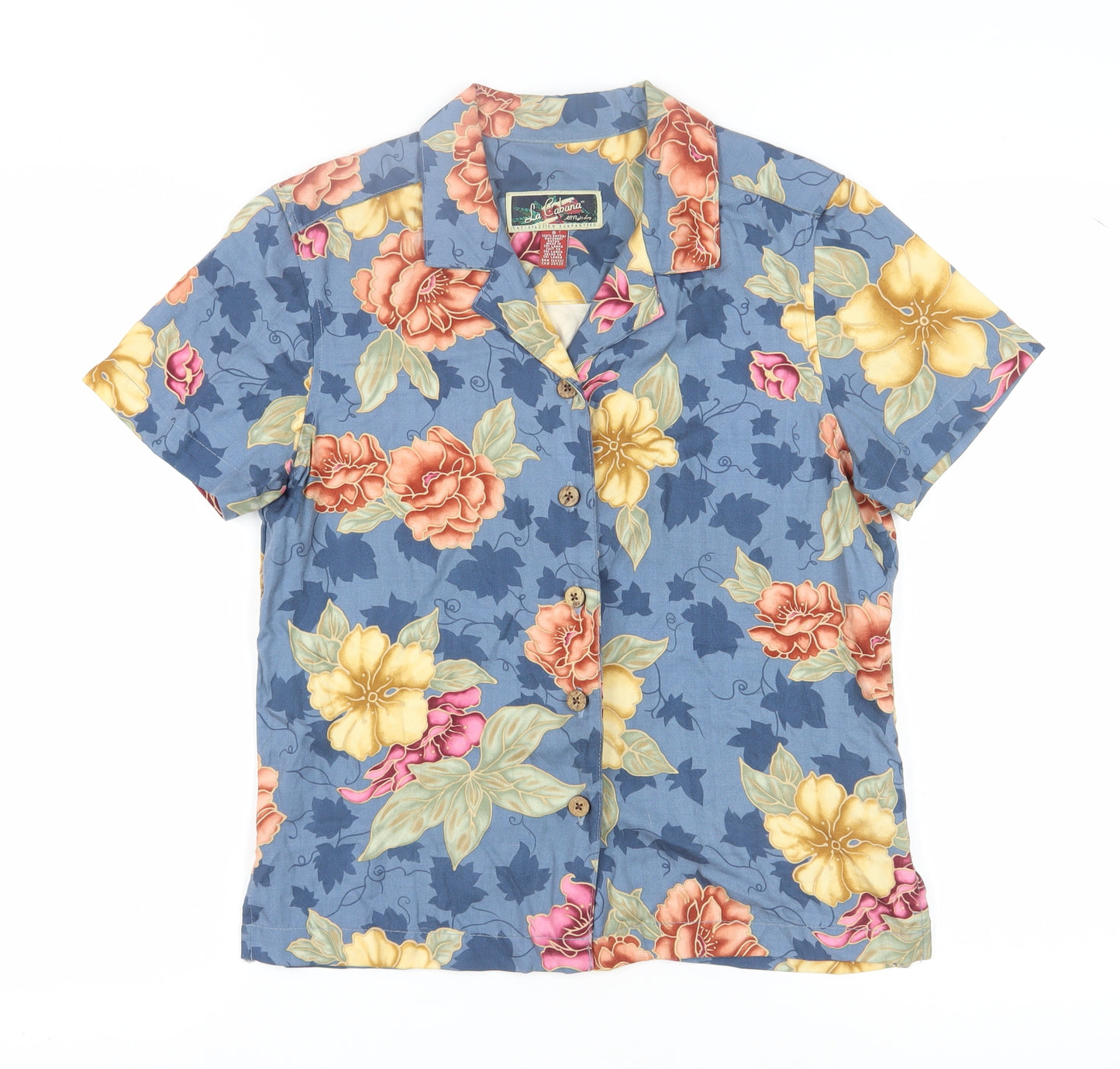 La Cabana Unisex Floral Hawaiian Shirt S Rayon