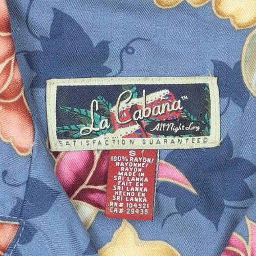 La Cabana Unisex Floral Hawaiian Shirt S Rayon