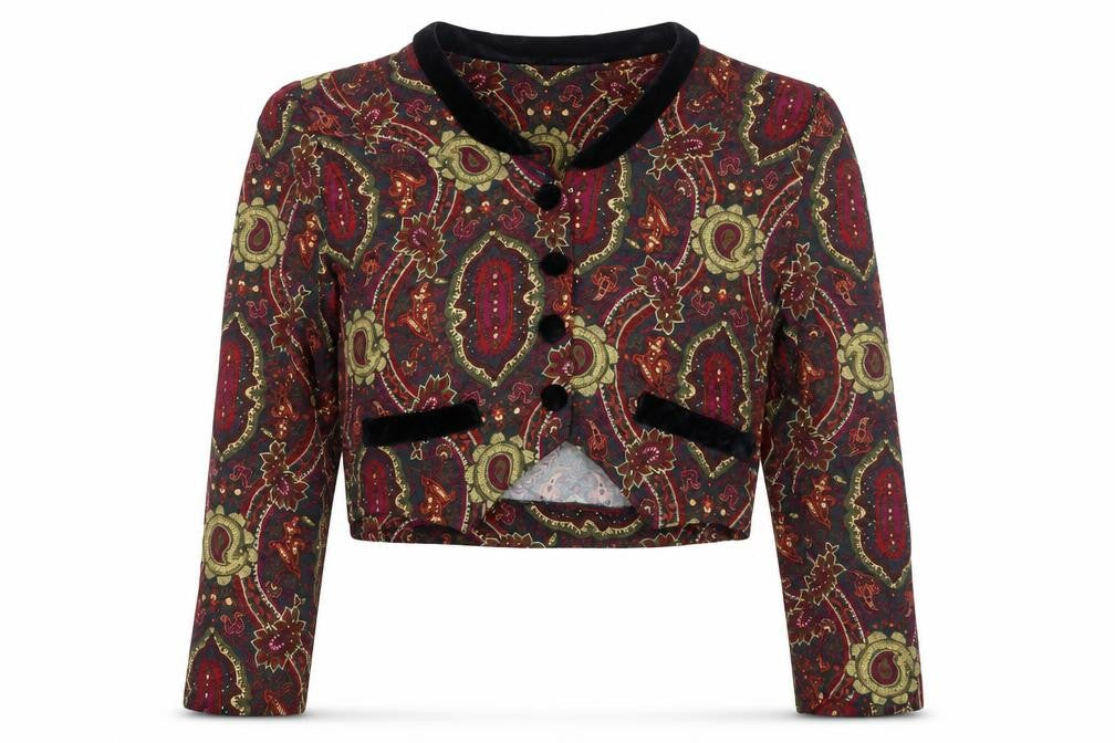 L.G. Star Women’s Multicoloured Paisley Cropped Jacket, Size 12