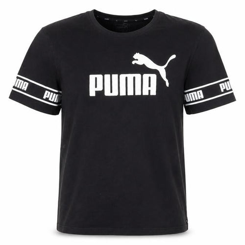 Puma Men's Black Logo T-Shirt, Size L, Crew Neck