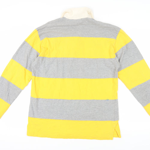Faded Glory Men's Grey & Yellow Striped Polo M