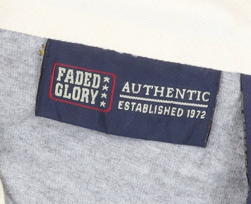 Faded Glory Men's Grey & Yellow Striped Polo M