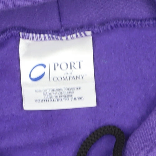 Port and Company Girls Purple Minnie Mouse Hoodie L
