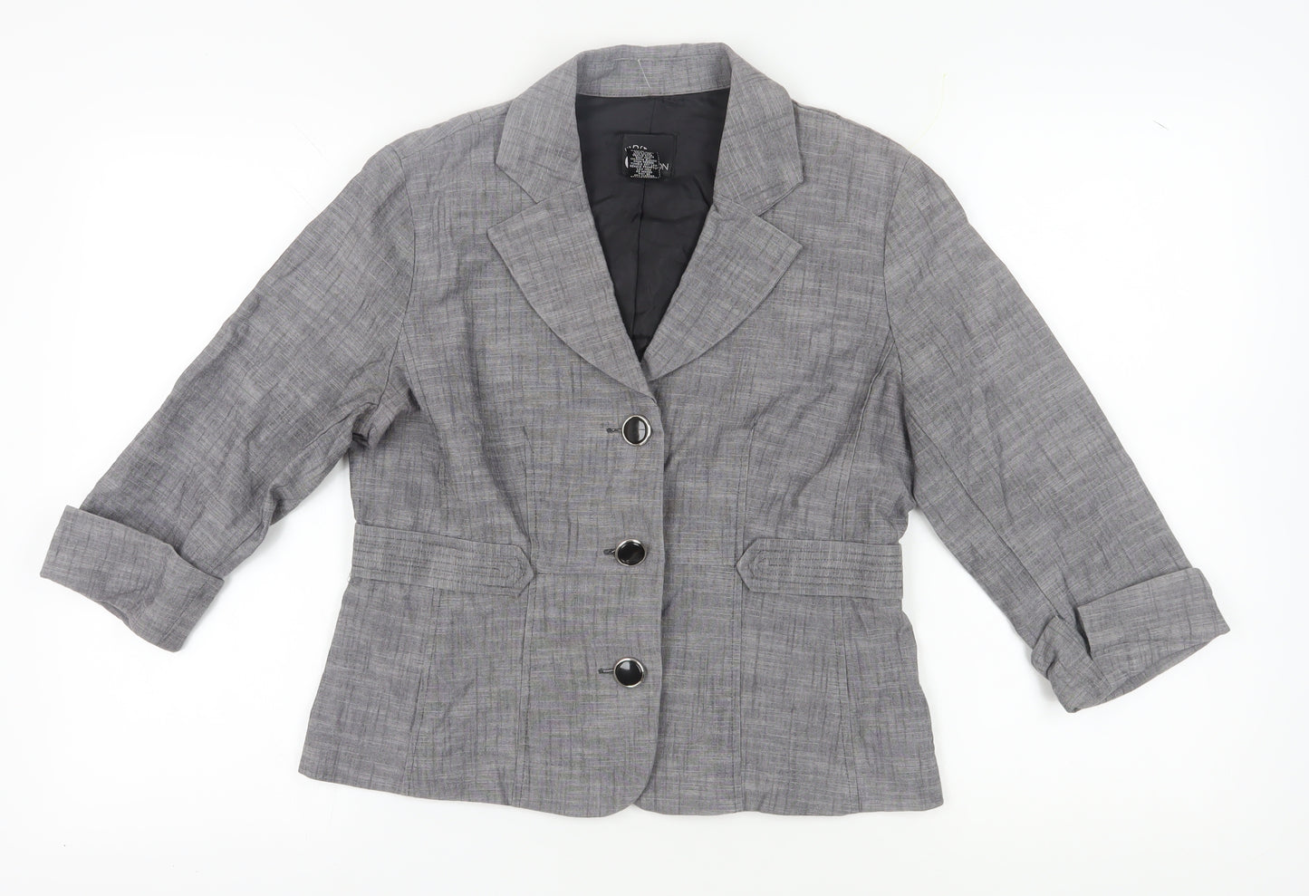 First Option Women's Grey Checked Suit Jacket, Size 14