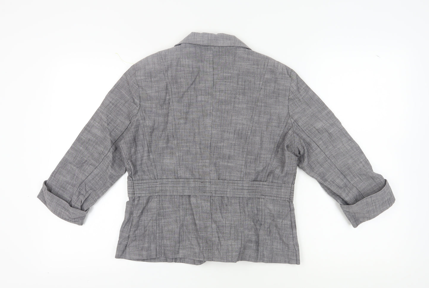 First Option Women's Grey Checked Suit Jacket, Size 14