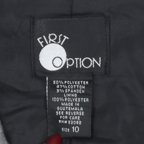 First Option Women's Grey Checked Suit Jacket, Size 14