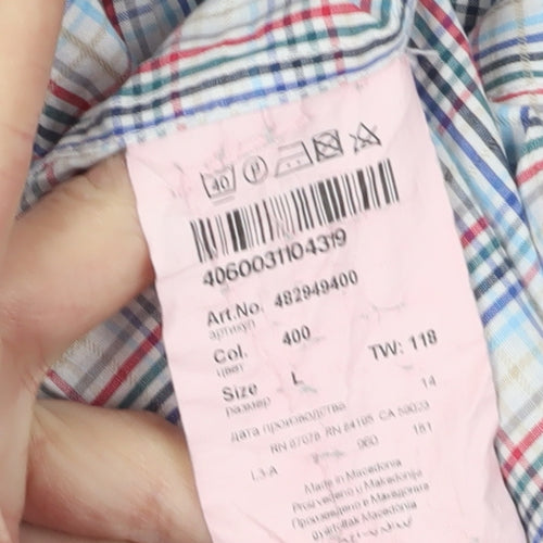 Casa Moda Men's Multicoloured Plaid Shirt, Size 14