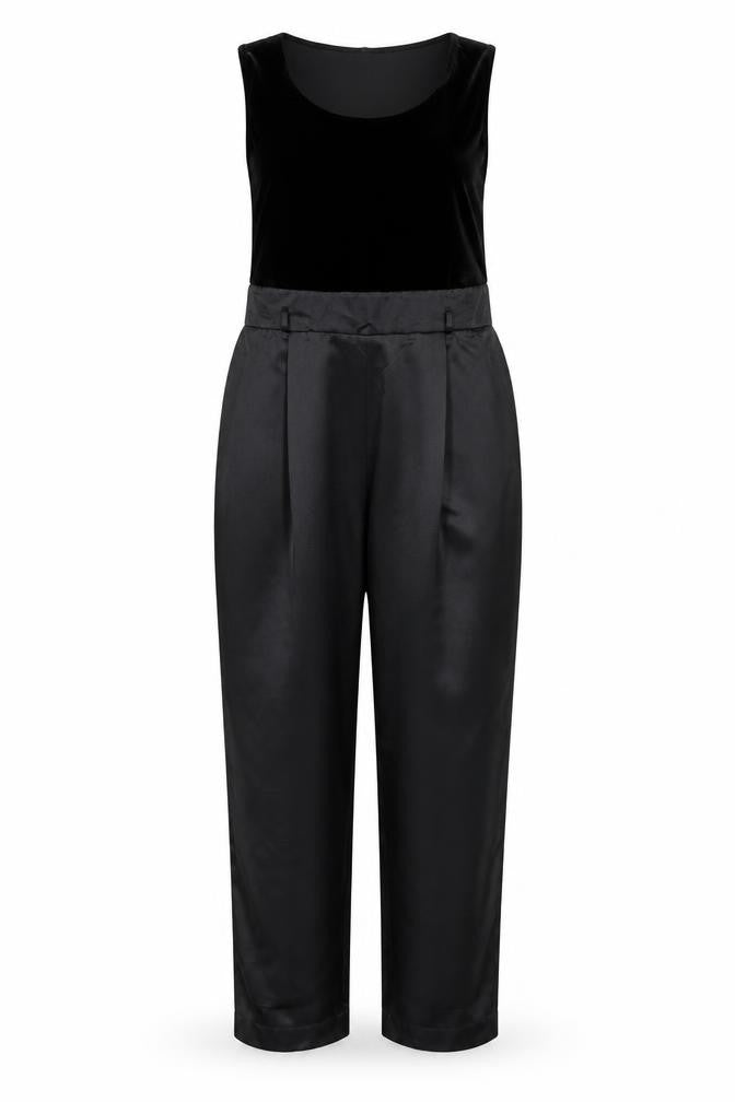 Front view of John Roberts Women's Black 12 Jumpsuit - Party Style