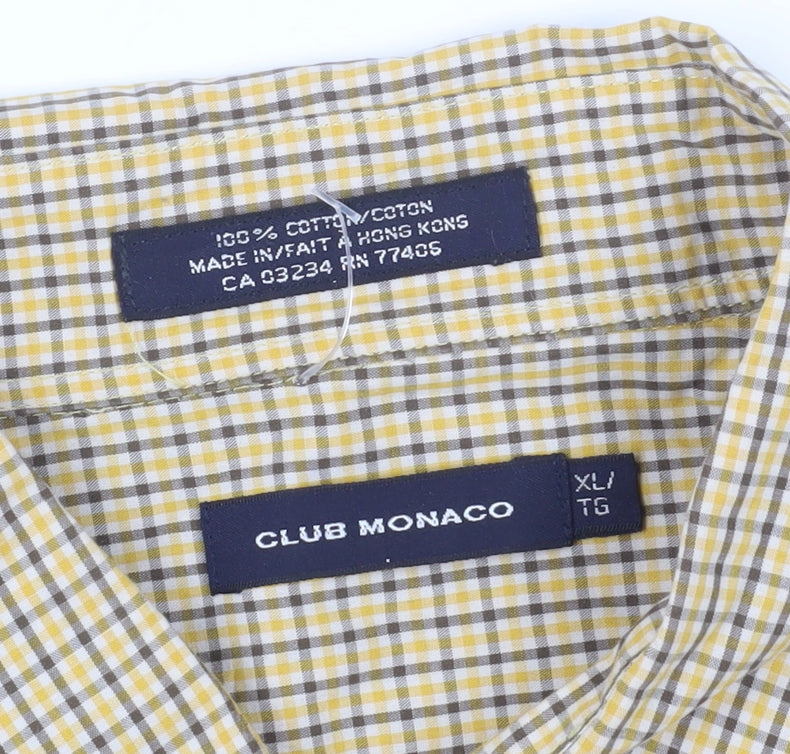 Club Monaco Men's Multicoloured Check Shirt XL