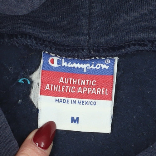 Champion Blue Hoodie Unisex Adult Medium Pullover