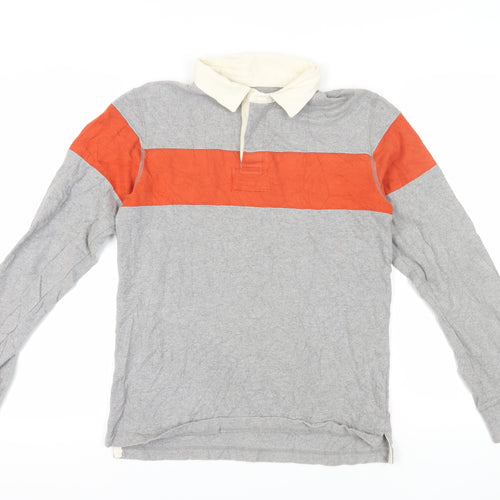 Urban Pipeline Men's Grey Colourblock Long Sleeve Polo