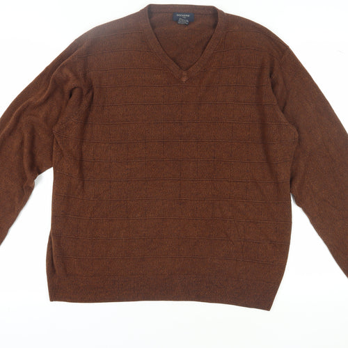 Dockers Men's Brown Pullover V-Neck Jumper XL