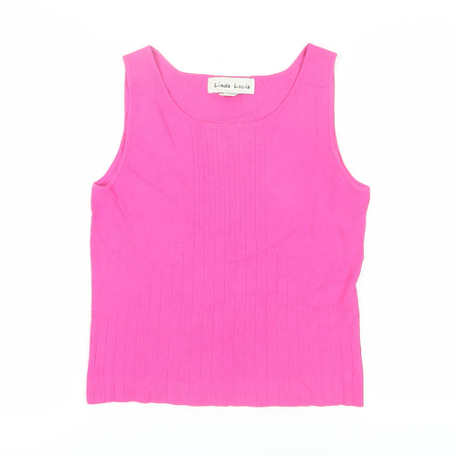 Linda Lucia Women's Pink Sleeveless Knit Tank Top