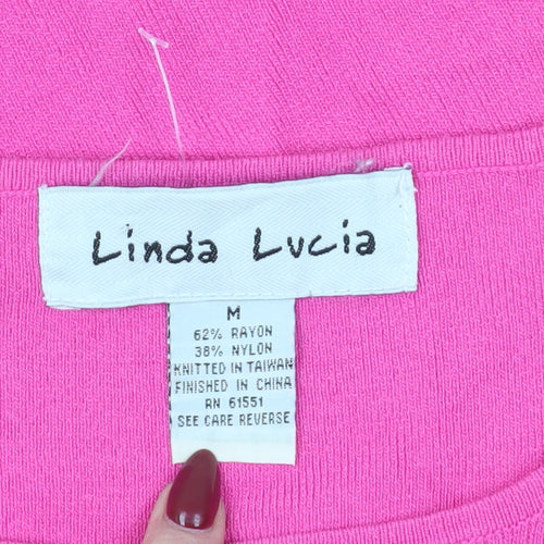 Linda Lucia Women's Pink Sleeveless Knit Tank Top