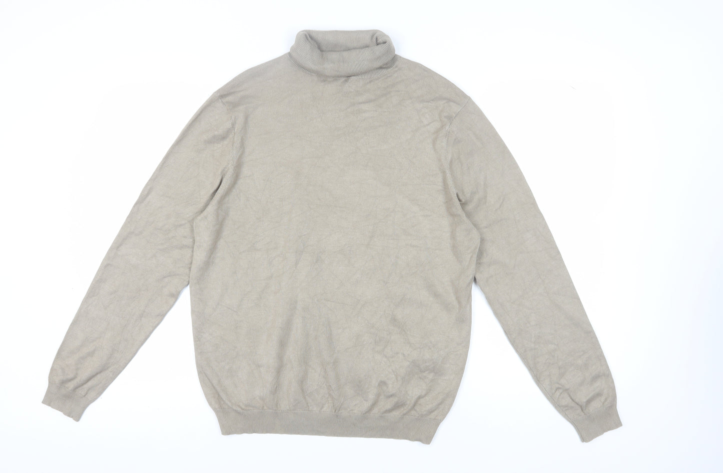 Cotton On Men's Beige Roll Neck Pullover L