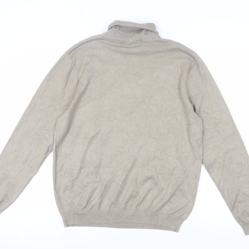 Cotton On Men's Beige Roll Neck Pullover L