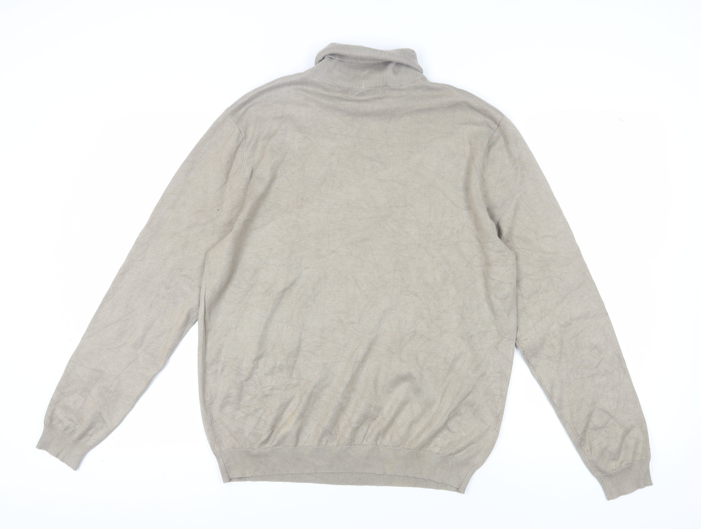 Cotton On Men's Beige Roll Neck Pullover L