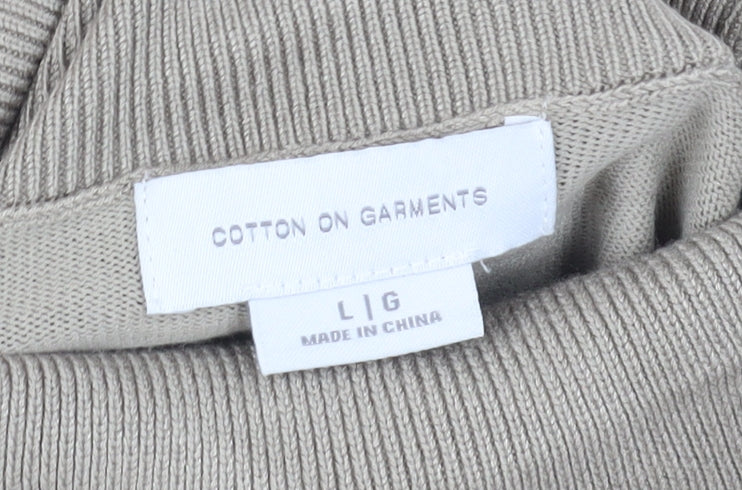 Cotton On Men's Beige Roll Neck Pullover L